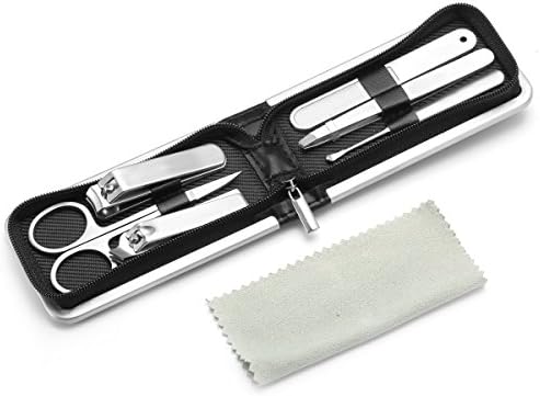 Fishonly Professional Manicure Pedicure Set Nail Clipper Case Grooming kit Nail Tool Travel Grooming Set Nail Cutter Nail Clipper (Black(6set))