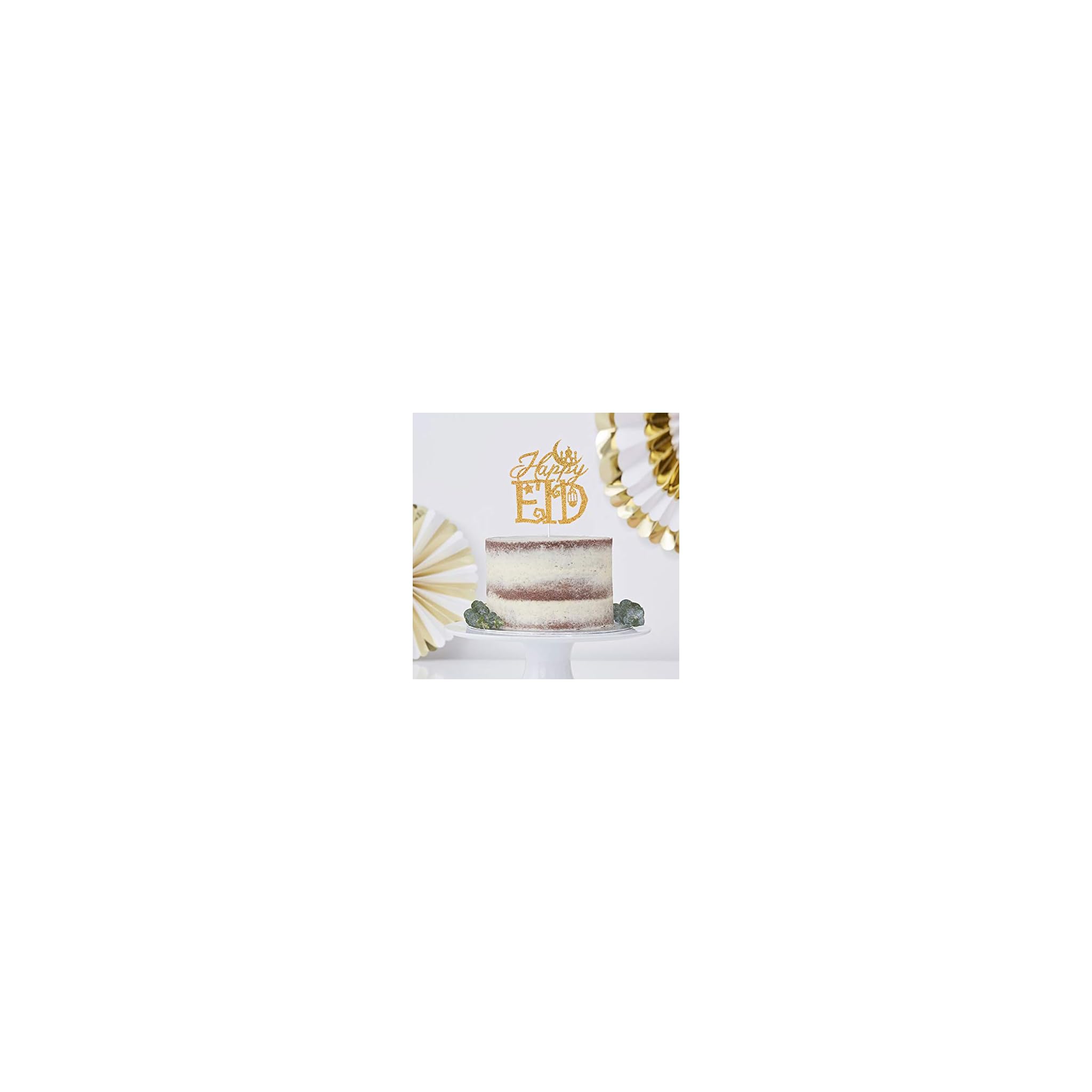 Gold Glitter Happy Eid Cake Topper Ramadan Party Gold Glitter Happy Eid Cake Topper Ramadan Party