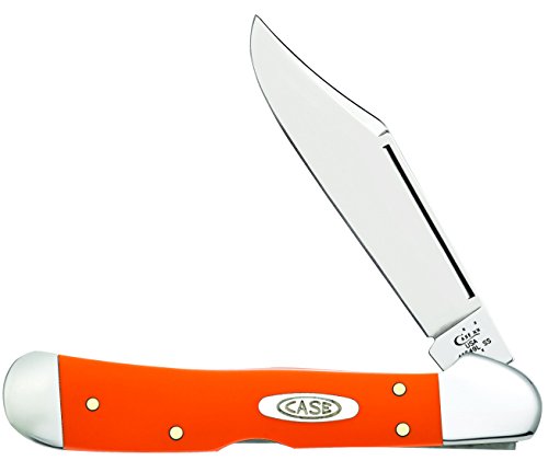 Case smooth orange synthetic copperlock pocket knife