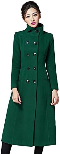 Women's Double Breasted Lapel Walker Long Wool Coat