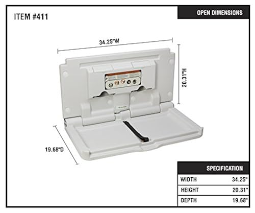 Alpine Industries Wall Mounted Baby Changing Station Horizontal