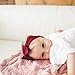 Baby Bling Bows Newborn to Little Girls Hair Bow - Trimmed and Classic Knot Headbands Toddlers Hair Accessories, One Size (2 Pack - Burgundy and Navy)