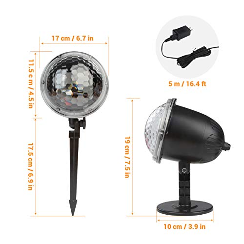 Dr. Prepare DPL-1CL02 Christmas Projector Indoor Outdoor Holiday Lights with Remote Control, IP65 Waterproof, Rotating Patterns for Xmas Home Party Garden Landscape Wall Decorations - Thumbnail 5