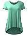 AMORE ALLFY Women's V-Neck Flare Tunic Top Mint Medium