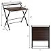 Tangkula Folding Computer Desk, Space-Saving Home Office Desk Working Table with Storage Shelf, Multipurpose Foldable Study Desk, Kid’s Desk, Brown