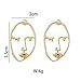 Zealmer Women Dainty Picasso Face Earrings Gold Tone
