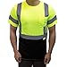 BFS8512 Class 3 High Visible Short Sleeve Black Bottom Safety T-Shirts with 2 Inch Replective Tape (Green, XL)