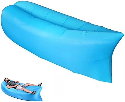 EDOBIL Inflatable Lounger Air Sofa Water Proof & Anti-Air Leaking Couch with Portable Package for Travelling, Camping, Hiking, Pool and Beach Parties (Blue Sofa)