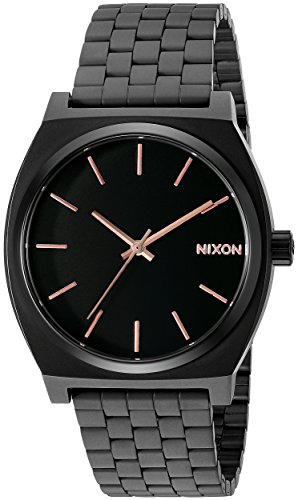 Nixon Time Teller A045957-00. Black and Rose Gold Watch (37mm. Black Metal Band/Black and Rose Gold Watch Face)