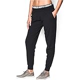 Under Armour Women's Downtown Knit Pant, Black/Silver, Medium