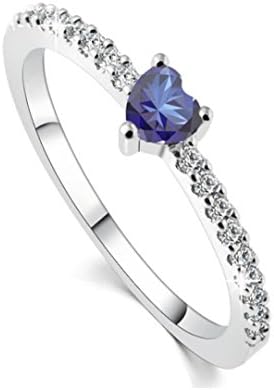 QTLI 2016 Christmas Heart Rings Real 18K Platinum Plated Micro Inlay Zircon Fashion Rings For Lady Anelli , 6