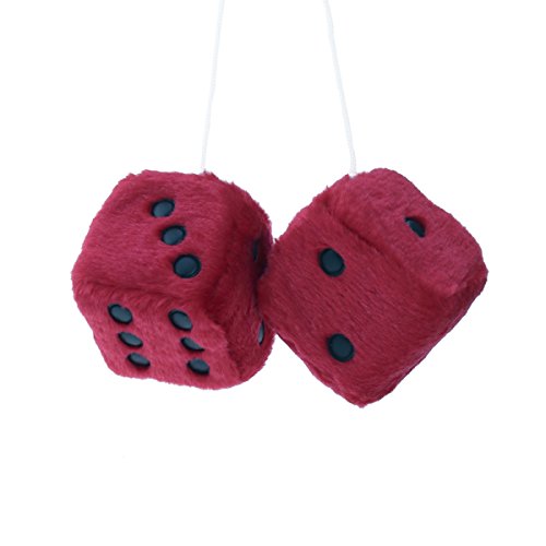 Fliyeong Premium Fluffy Dice Hanging Plush Dice Cube with Suctions For
