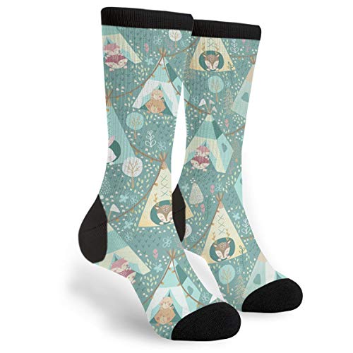 Women's Men's Animal Woodland Camping Funny Novelty Dress Socks - Casual Crew Socks