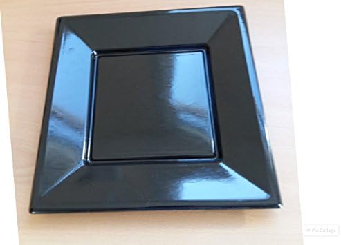 Black Square Disposable Square Plate 9" 23cm 100pk