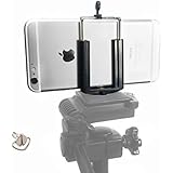 DaVoice Cell Phone Tripod Mount Adapter Holder - iPhone X Se 8 7 6 6s Plus 5 5s 5c 4 4s Samsung Galaxy S8 S7 S6 S5 Edge S4 S3 S2 Adjustable Smartphone Universal Selfie Bracket Clip Attachment (Black)