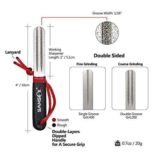 SAMSFX Fishing Hook Sharpener Hook File Portable Grinding Tool with