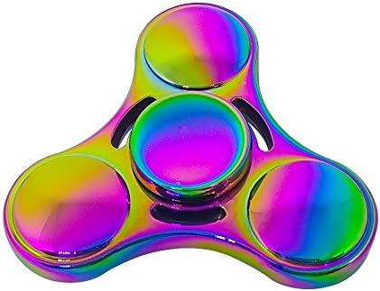 DQWK Hand Spinner Fidget EDC ADHD Focus Toy Ultra Durable High Speed 1-5 Min Spins Precision Kirsite (rainbow-B)