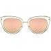SojoS Womens Fashion Metal Frame Flash Mirror Revo Lens Cat Eye Sunglasses SJ1002 With Gold Frame/Pink Mirror Lens