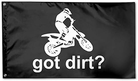 UDSNIS Got Dirt Bike Motorcycle Motocross Racing Garden Flag 3 X 5 Flag for Yard Decoration Banner Black