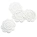kilofly Small Handmade Crochet Round Cotton Lace Table Placemats Doilies for Cup/Glass Value Pack [Set of 4], Medallion, 5 inch, White