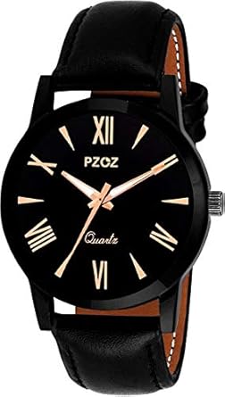 Quartz Movement Analogue Display Black Dial Mens Watch