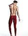 SEOBEAN Low Rise Mens Underwear Pants Long John Cotton Dark Red 2276