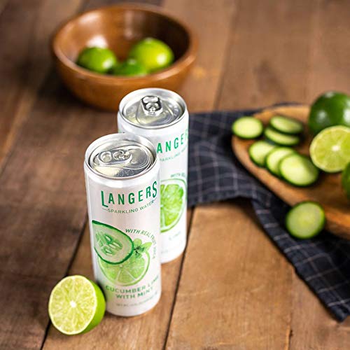Langers Sparkling Water With Fruit Juice, Cucumber Lime With Mint, 12