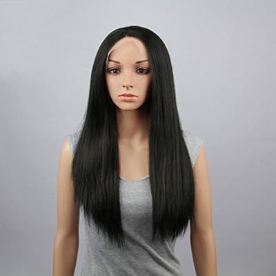 Wiged Long Hair Natural Black Long Straight Hair Wig In Handmade