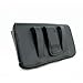 MechSoft Tech 3315463 Leather Horizontal Belt Clip Case Pouch for Apple iPhone 4/4S - Black