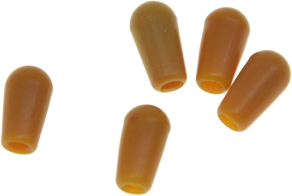 KAISH Plastic 5-Pack American Thread 3 Way Toggle Switch Tip Switch Knob Cap for Les Paul with Switchcraft Switch Amber