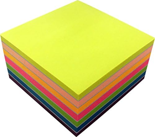 4A Sticky Notes Cube In Ultra Colors， 3  x 3 Inches，Neon Assorted， 400 Sheets/Pad，1 Pad/Pack，4A 3034