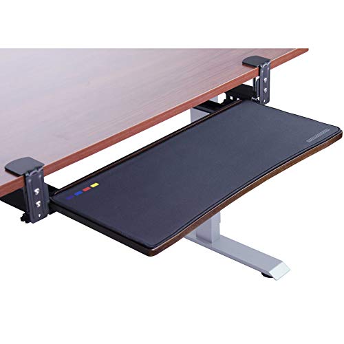 Easy Clamp On Large Keyboard Tray Under Desk Bamboo Wood Keyboard