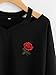 YANG-YI HOT Fashion Womens Long Sleeve Sweatshirt Rose Print Causal Tops Blouse (M, Black)