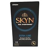 Lifestyles SKYN Large, Premium LARGE NON-LATEX Lubricated Condoms with Silver Pocket/Travel Case-12 Count (2 Pack)