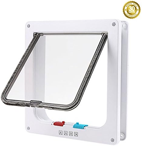Ycozy Cat Doors 4-Way Locking Indoor Pet Door for Interior Exterior Doors, Weatherproof Cat Flap for Kittens & Doggies Easily Install on Door/Wall/Window