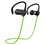 SoundPEATS Wireless Bluetooth Earbuds Secure Fit In-ear Stereo Bluetooth Headphones with Mic (Bluetooth 4.1, aptx, Secure Ear Hooks Design, 6 Hours Play Time, Upgraded Version) - Q9A+ Green