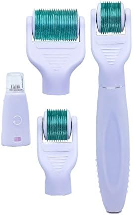 WiCareYo Professional Derma Roller Kit Microneedle Import Set 5 in 1 with 0.5mm/1mm/1.5mm/2mm Needle Head and Handle for Skin Care