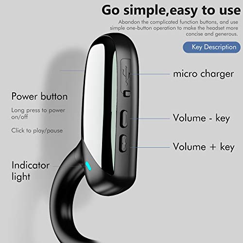 Wireless Earbuds Ear Bluetooth Sport Earphone 5.0 in-Ear Wireless Headphones with IPX5, Touch Control, TWS Ear Buds W/Mic & Charging Case Ideal for Running Workout Gym - Black