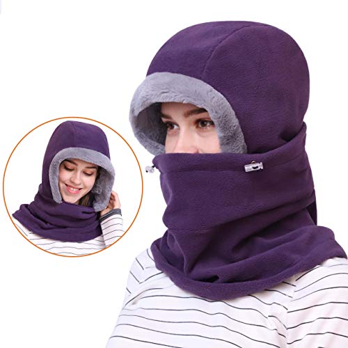 DIMPLES EXCEL Balaclava Fleece Hood Winter Warmer Balaclava Fleece Hood Ski Face Mask Wind Resistant for Men and Women