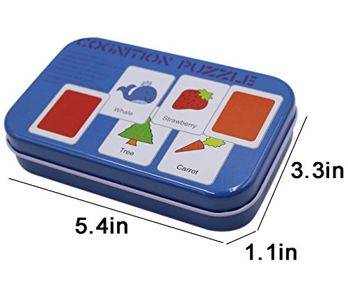 image for KINGSEVEN Anti-tear Flash Cards Learning Alphabet Puzzle Cards, Matchi