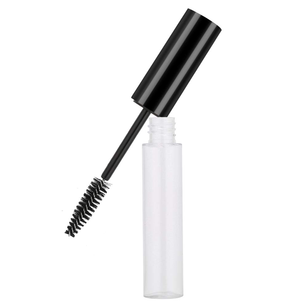 Mascara Tube,10ml Empty Tube for Mascara DIY Eyelash Brush Container Bottle with Wand (10ml black cap)