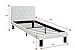 Poundex PU Upholstered Platform Bed, Twin, White