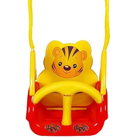 WonderKart Panda Baby Swing - With Multiple Age Settings | 4 Stages - (Red)