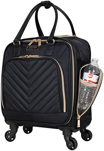 Kenneth Cole Reaction Women's Chelsea Collection 17" Chevron Quilted Softside 4-Wheel Spinner Underseater Carry-On Suitcase, Black 15 Kenneth Cole Reaction Women's Chelsea Collection 17" Chevron Quilted Softside 4-Wheel Spinner Underseater Carry-On Suitcase, Black