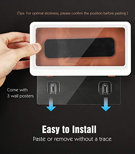TiMOVO Wall Mounted Shower Phone Holder for Phones Under 6.8 inch, Waterproof Anti-Fog Touchable Screen Sealed Phone… - Afbeelding 6