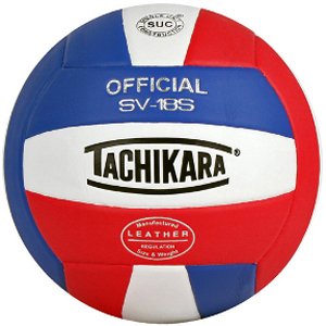 Tachikara SV18S Composite Leather Volleyball (Red White and Blue)