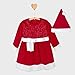 Lilax Little Girls' Sparkle Holiday Christmas Santa Red Dress with Hat