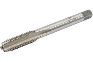 LINGGAN Metric Machine Tap M8 x 1.25mm Pitch Thread Pitch 3 Flutes, High Speed Steel Thread Forming Tap, Uncoated (Bright) Finish, Round Shank with Square End, Plug Chamfer, HSS Screw Plug Tap