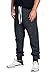 PROGO USA Men's Joggers Sweatpants Basic Fleece Marled Jogger Pant Elastic Waist (X-Small, Marled Black)