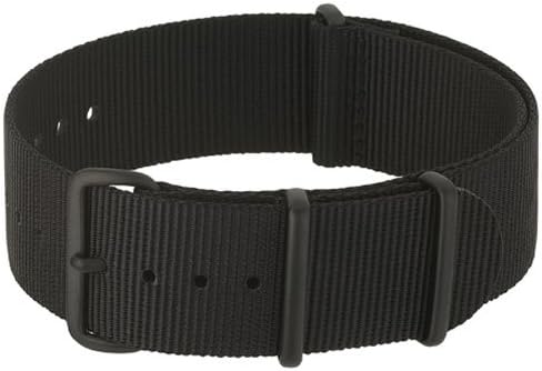 NATO-Style Black Nylon Strap with Black PVD Buckles NATO-10-PVD-0003 (24mm)